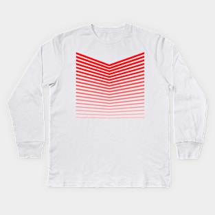 Graphic in red and grey. Kids Long Sleeve T-Shirt